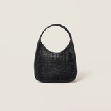  Túi Nữ Miu Miu Woven Fabric Hobo Bag 'Black' 