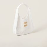  Túi Nữ Miu Miu Woven Fabric Hobo Bag 'White' 