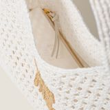  Túi Nữ Miu Miu Woven Fabric Hobo Bag 'White' 