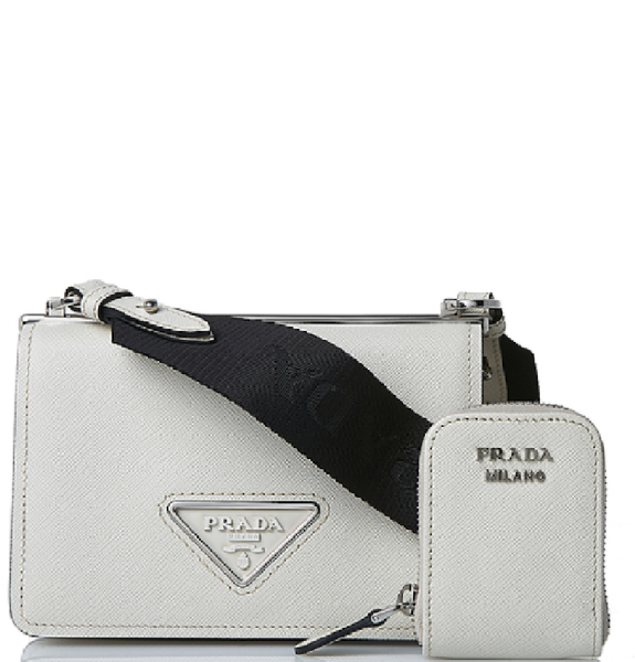 Túi Nữ Prada Pedro Saffiano Leather Mini Bag 'White' 