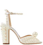  Dép Nữ Jimmy Choo Sacaria 100 Pearl-embellished 'White Satin' 