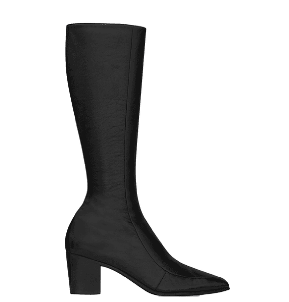  Giày Nam Saint Laurent Otto Zipped Boots In Smooth Leather 'Noir' 