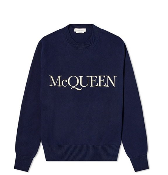  Áo Nam Alexander McQueen Embroidered Knit 'Blue' 