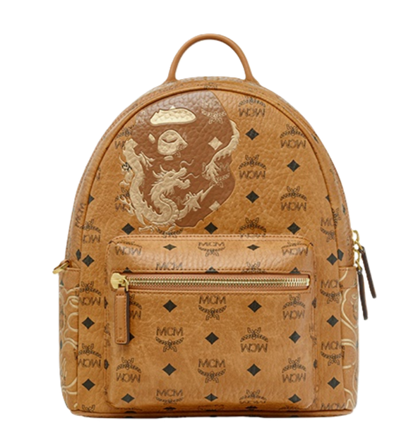  Balo MCM x Bape Stark LNY 'Cognac' 