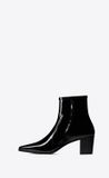  Giày Nam Saint Laurent Arsun Zipped Boots In Patent Leather 'Black' 