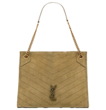  Túi Nữ Saint Laurent Niki Medium Shopping Bag In Suede 'Barley Green' 