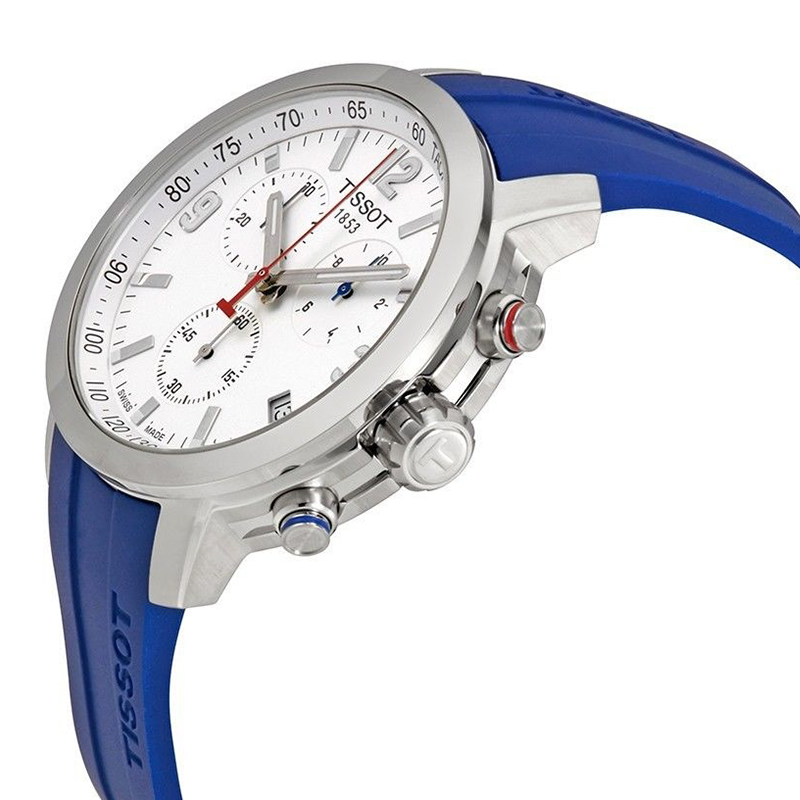  Đồng Hồ Nam Tissot PRC 200 Chronograph Quartz White Dial 