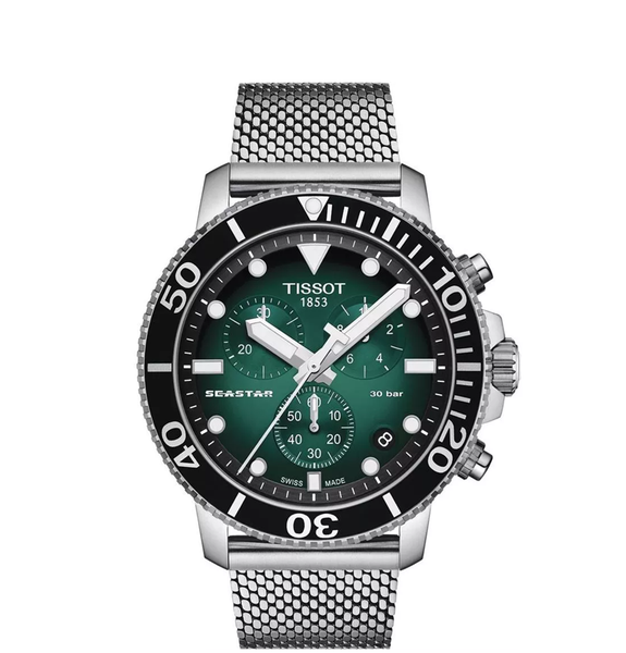  Đồng Hồ Nam Tissot Seastar 1000 Chronograph Quartz Watch 'Green' 