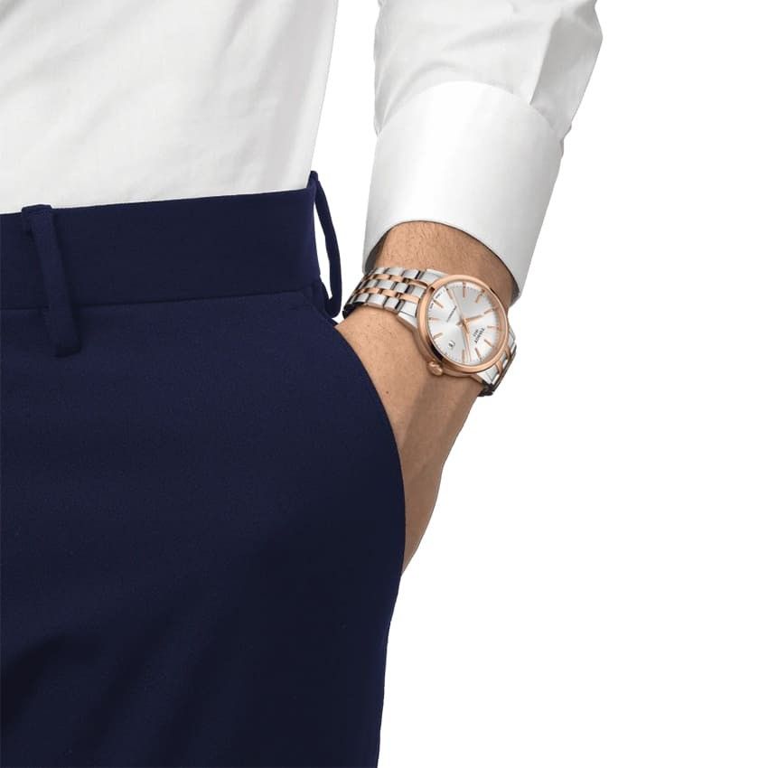  Đồng Hồ Nam Tissot Classic Dream Automatic Silver Dial Two-tone 