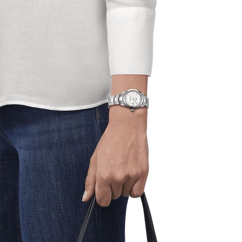  Đồng Hồ Nữ Tissot Automatic Diamond White Mother of Pearl Dial 