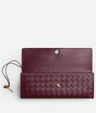  Ví Nữ Bottega Veneta Long Clutch Andiamo With Handle 'Barolo' 