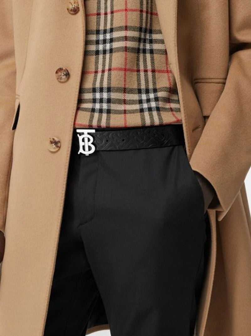  Thắt Lưng Nam Burberry Monogram Motif Monogram Leather Belt 'Black' 