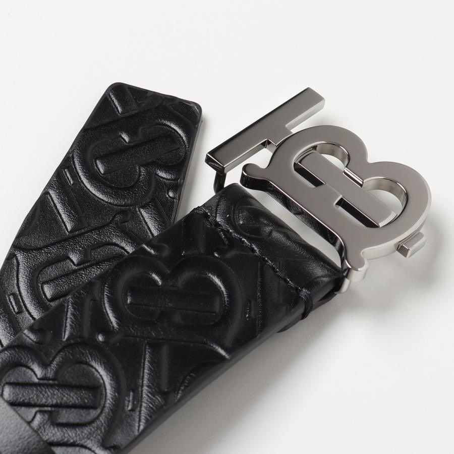  Thắt Lưng Nam Burberry Monogram Motif Monogram Leather Belt 'Black' 