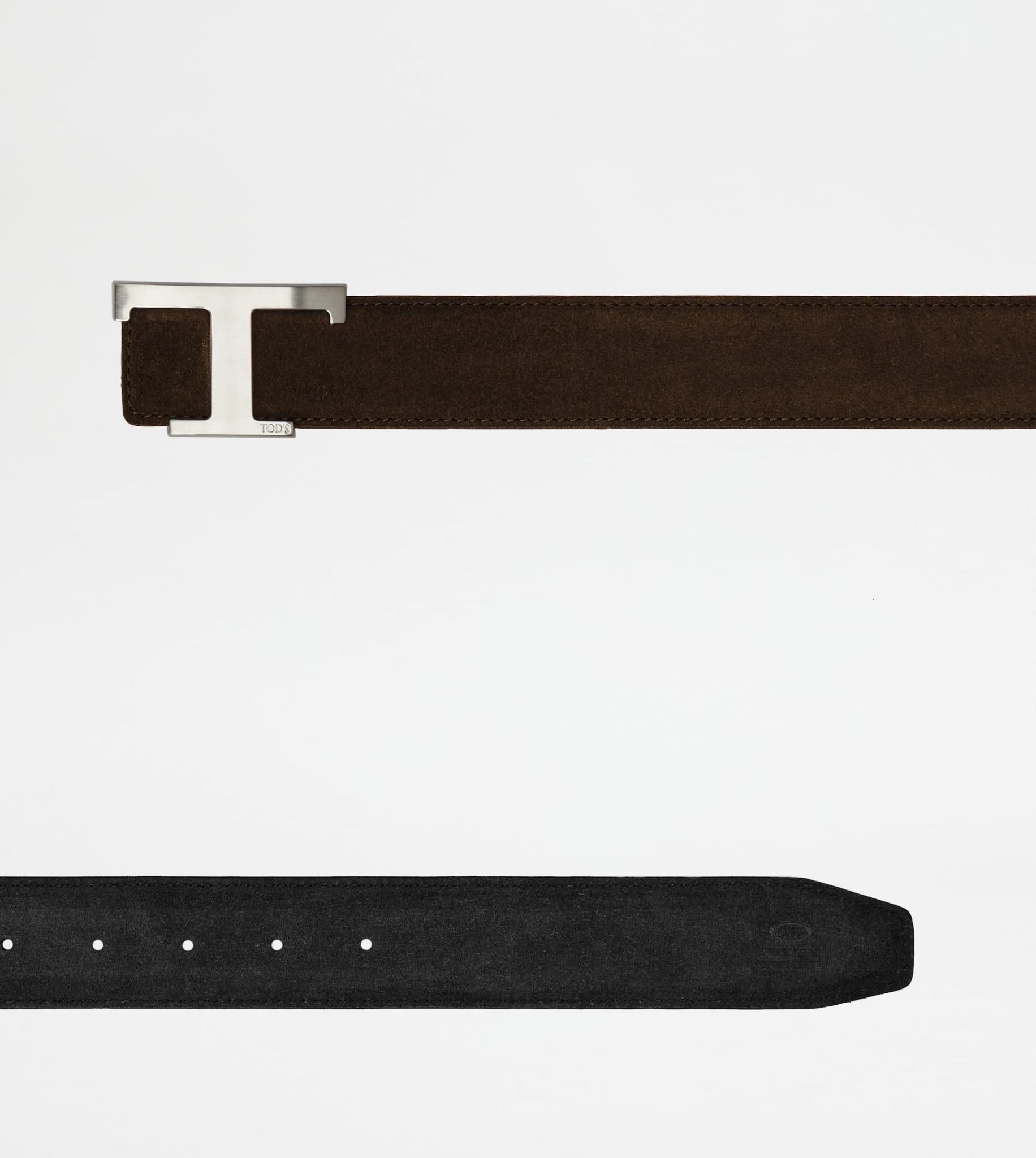  Thắt Lưng Nam Tod's T Timeless Reversible Belt Suede 'Brown' 