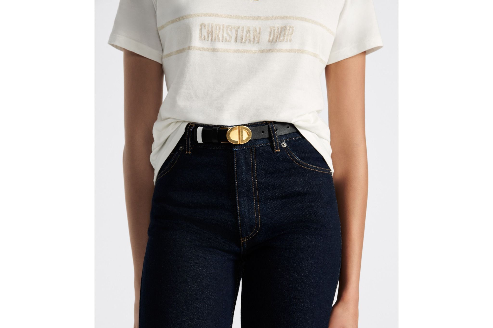 Thắt Lưng Nữ Dior Forever Reversible Belt 'Black Latte