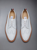  Giày Nam Thom Browne Longwing Leather Sole In Pebble Grain 'White' 