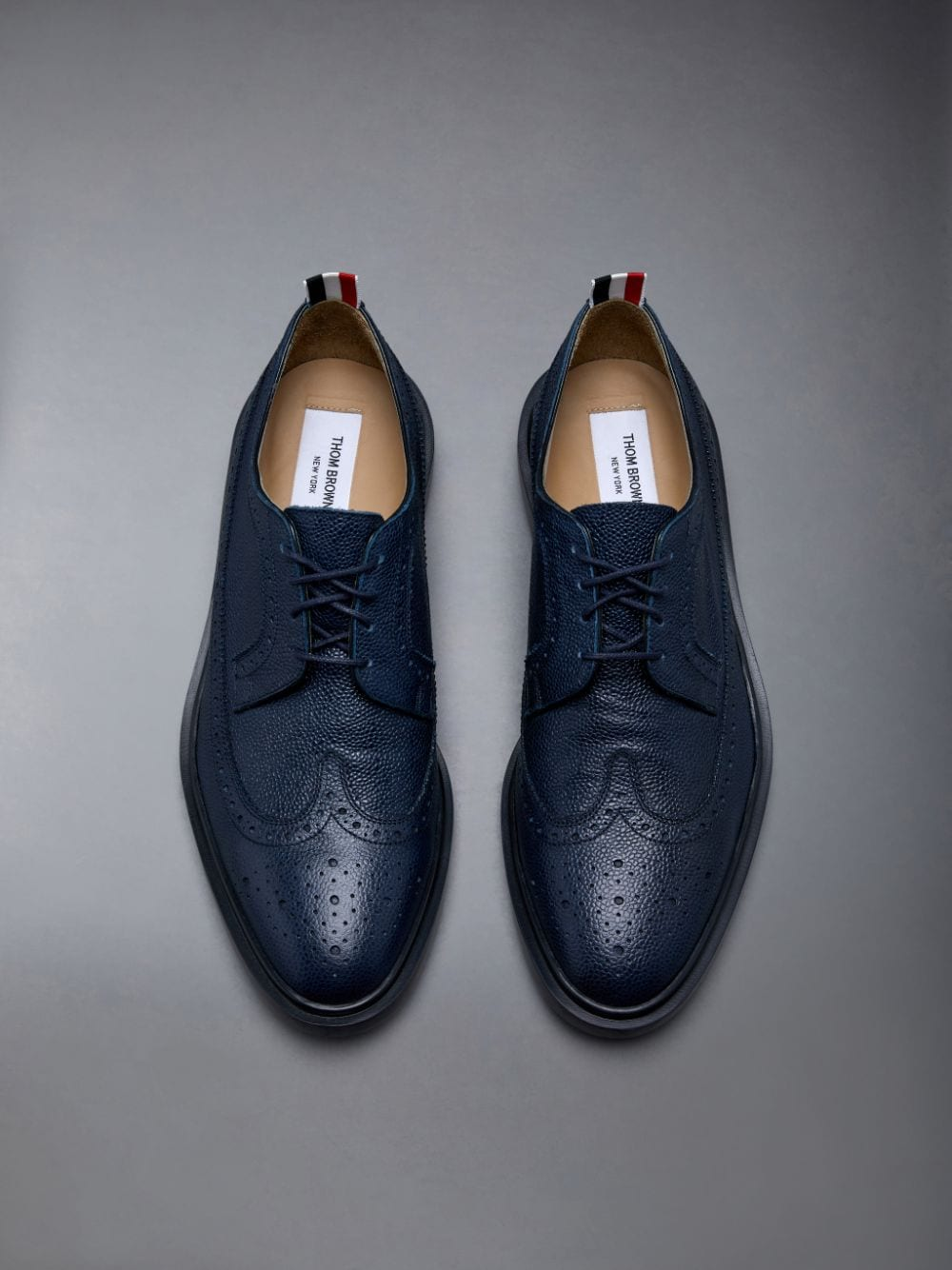  Giày Nam Thom Browne Pebble Grain Leather Longwing 'Navy' 