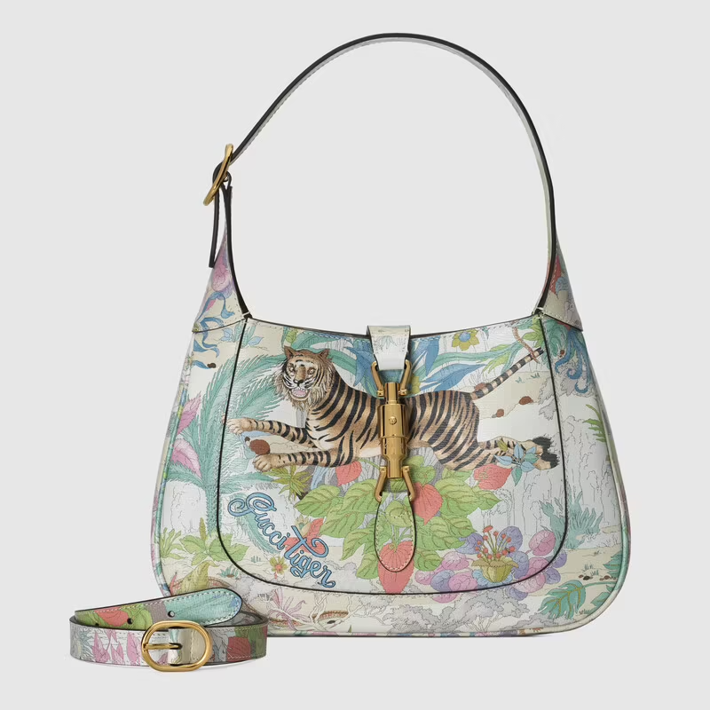  Túi Nữ Gucci Tiger Jackie 1961 Small Off White 'Multicolor' 