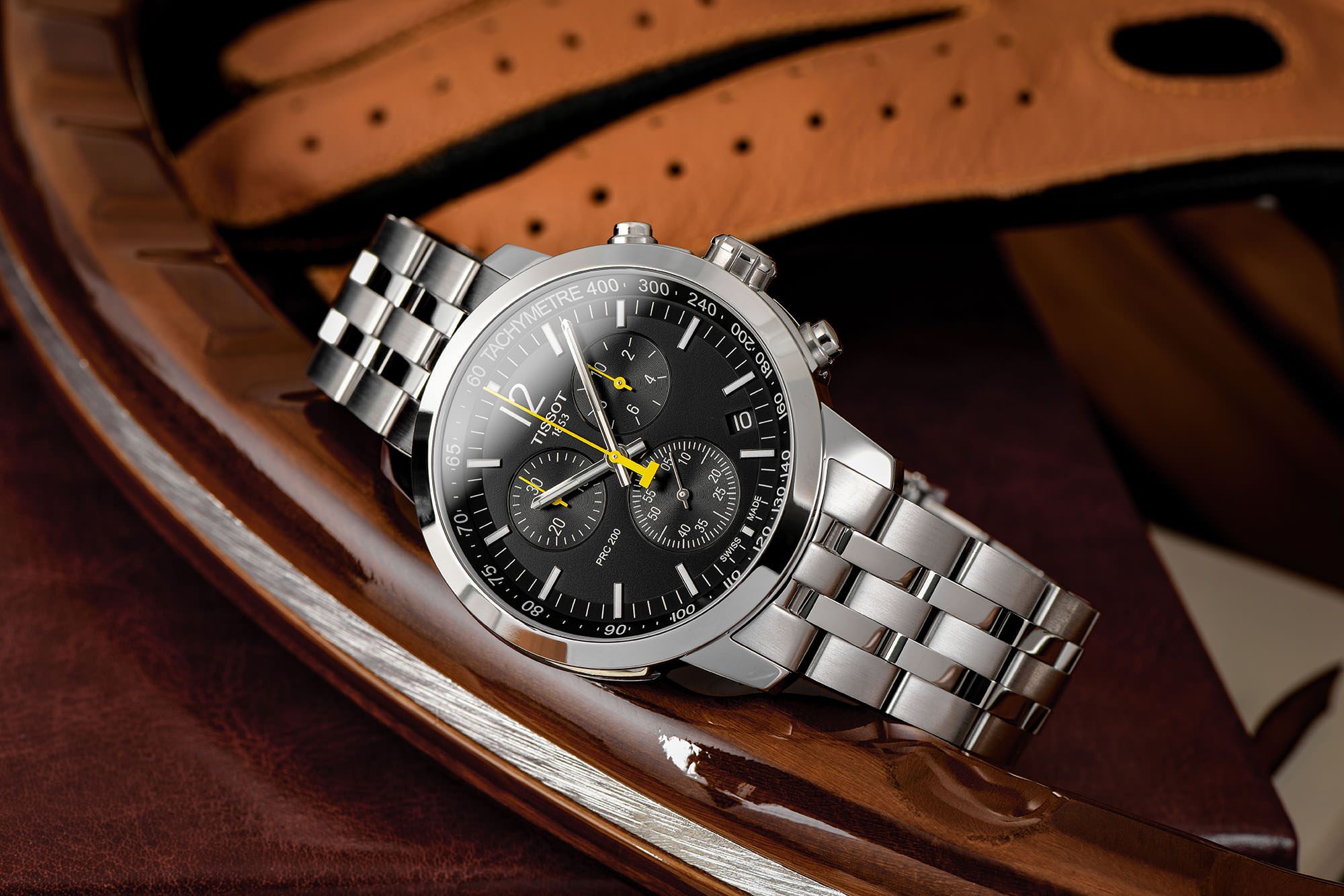  Đồng Hồ Nam Tissot PRC 200 Chronograph Quartz 'Black' Dial 