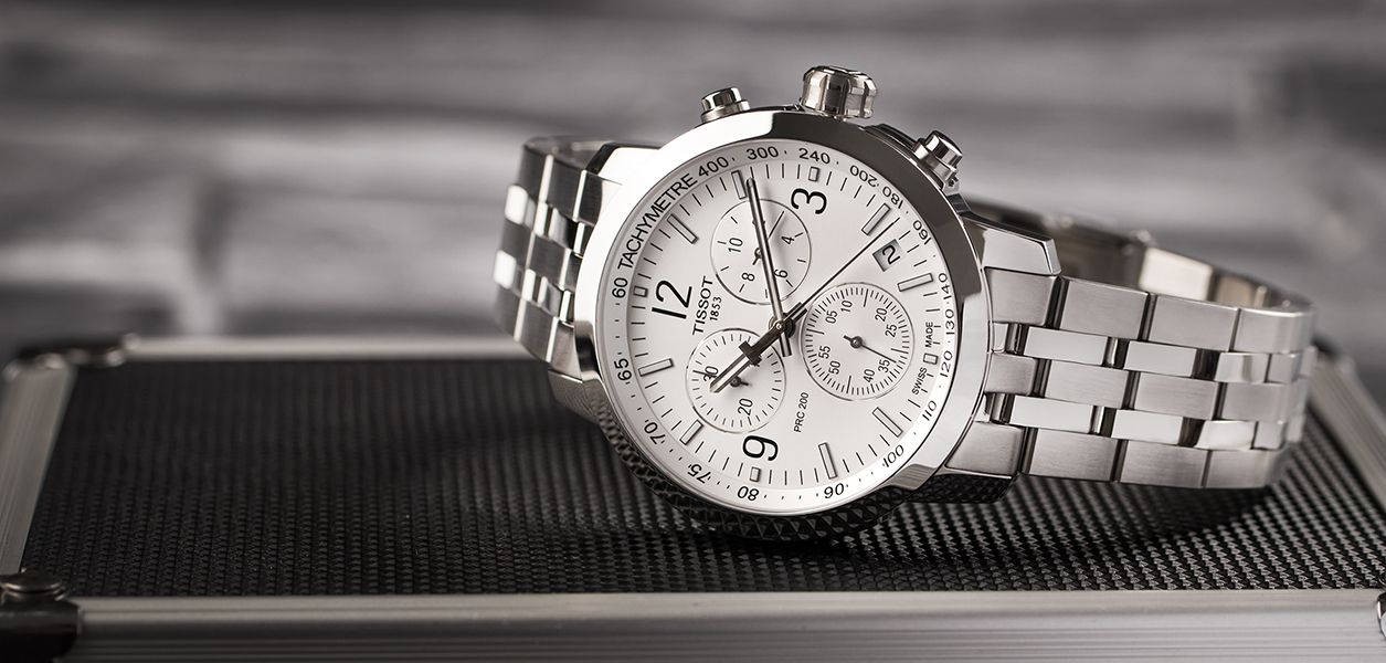  Đồng Hồ Nam Tissot PRC 200 Chronograph Quartz 'Silver' Dial 