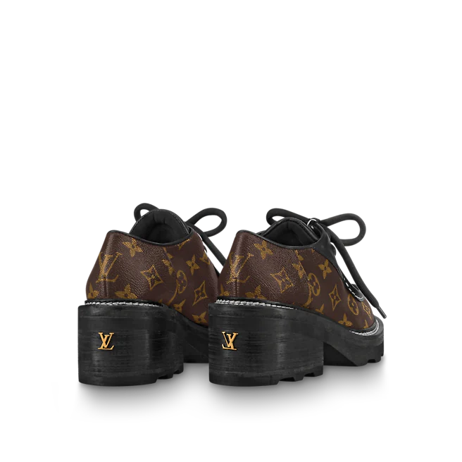  Giày Nữ Louis Vuitton Lv Beaubourg Platform Derby Patent 'Brown' 