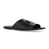  Dép Nam Dolce & Gabbana Crocodile Skin Slide 'Black' 