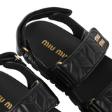  Dép Nữ Miu Miu Matelassé Sandal 'Black' 