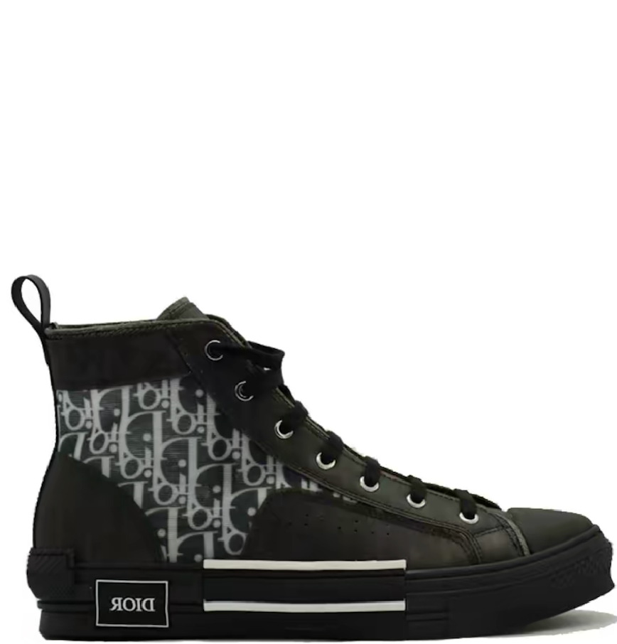 Giày Dior B23 High Top Sneaker Oblique 'Black White' 3SH118YJPH960