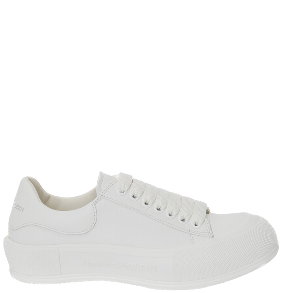  Giày Nam Alexander McQueen Deck Lace Up Plimsoll 'White' 