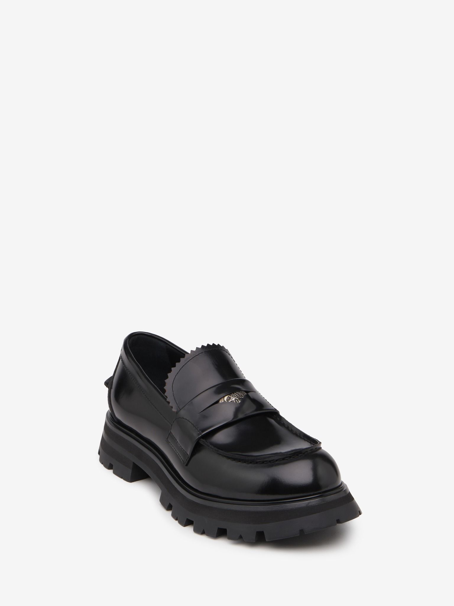 Giày Nam Alexander McQueen Seal Logo Loafer 'Black' 