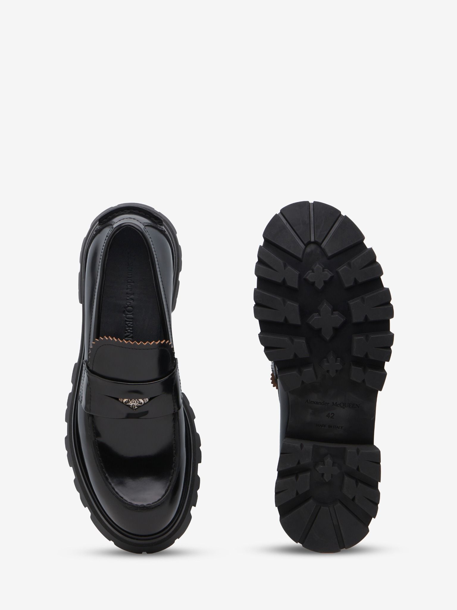  Giày Nam Alexander McQueen Seal Logo Loafer 'Black' 