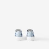  Giày Nam Burberry EKD Monogram Cotton Sneakers 'Pale Blue' 
