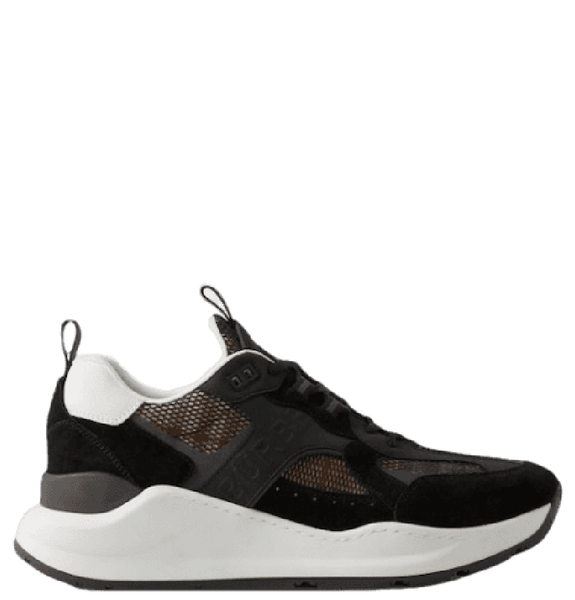  Giày Nam Burberry Logo Embossed Leather Suede Mesh Sneakers 'Black' 