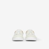  Giày Nam Burberry Leather Suede House Check Cotton 'Optic White' 
