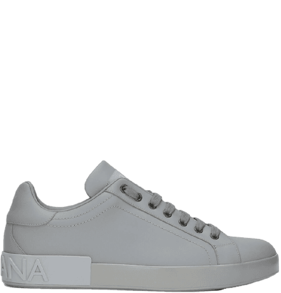  Giày Nam Dolce & Gabbana Calfskin Portofino Sneakers 'Grey' 