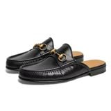  Giày Nam Gucci Horsebit Leather Slipper Loafers 'Black' 