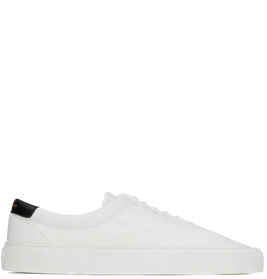  Giày Nam Saint Laurent Venice Sneakers In Canvas 'Off White Et Noir' 