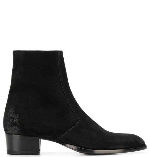  Giày Nam Saint Laurent Wyatt Zippered Boots 'Black' 