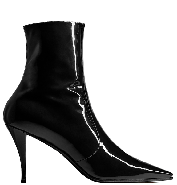  Giày Nam Saint Laurent Ziggy Zipped Boots In Patent Leather 'Noir' 