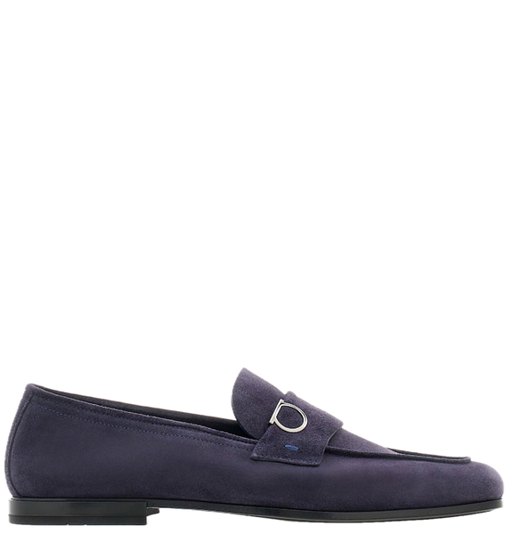  Giày Nam Salvatore Ferragamo Moccasin Gancini Ornament 'Blue' 
