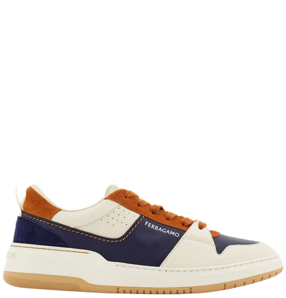  Giày Nam Salvatore Ferragamo Suede Patch Skate Sneaker 'Mascarpone' 
