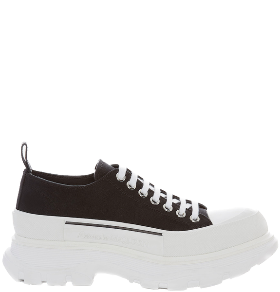  Giày Nữ Alexander McQueen Tread Slick Lace Up 'Black White' 