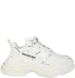  Giày Nữ Balenciaga All Over Logo Triple S Sneakers 'White' 