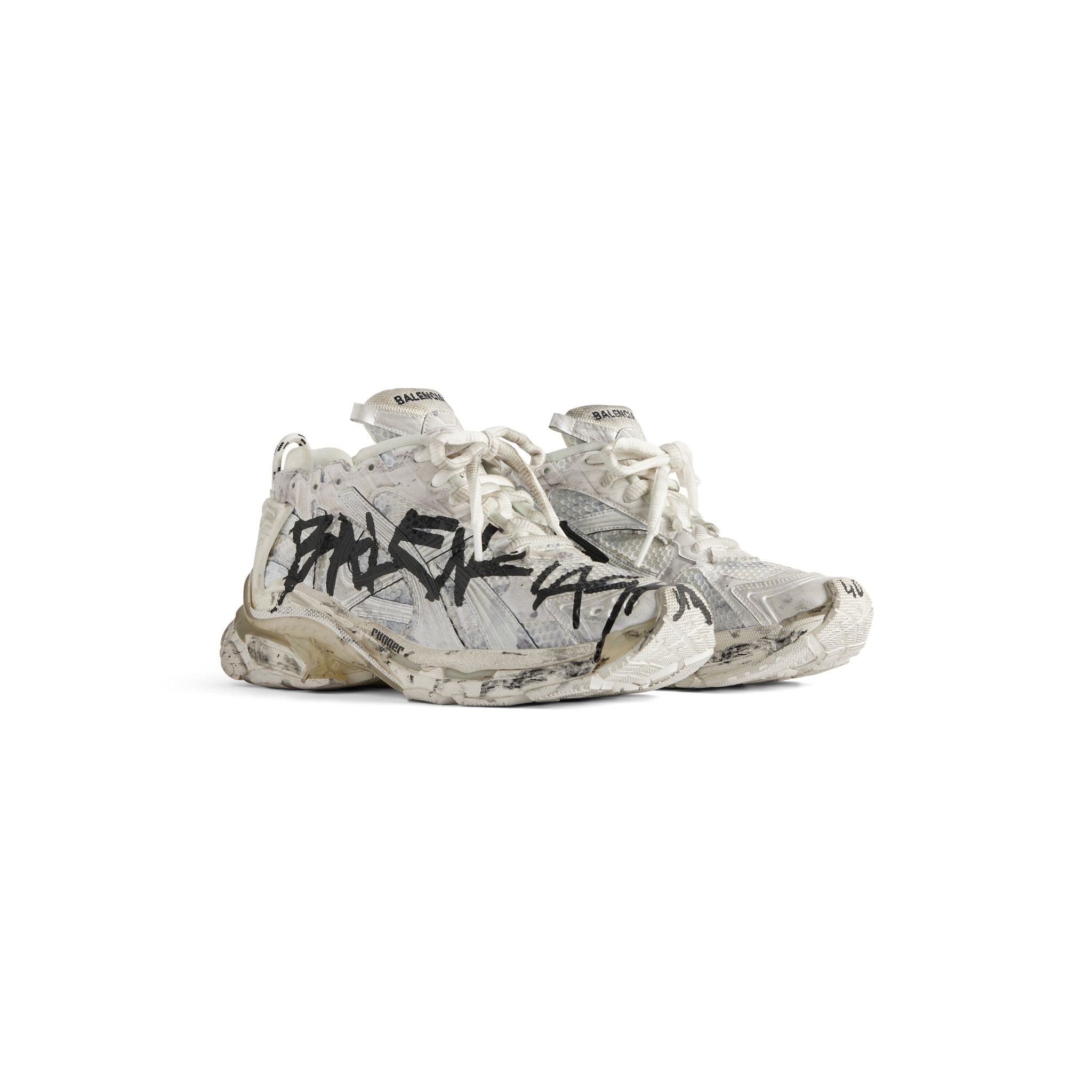  Giày Nữ Balenciaga Runner Graffiti Trainers 'White' 