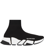  Giày Nữ Balenciaga Speed 2.0 Recycled Knit With Bicolor Sole 'Black White' 