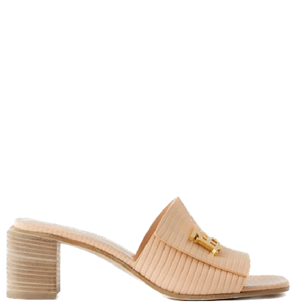  Giày Nữ Burberry Monogram Motif Embossed Leather Mules 'Pale Nude' 