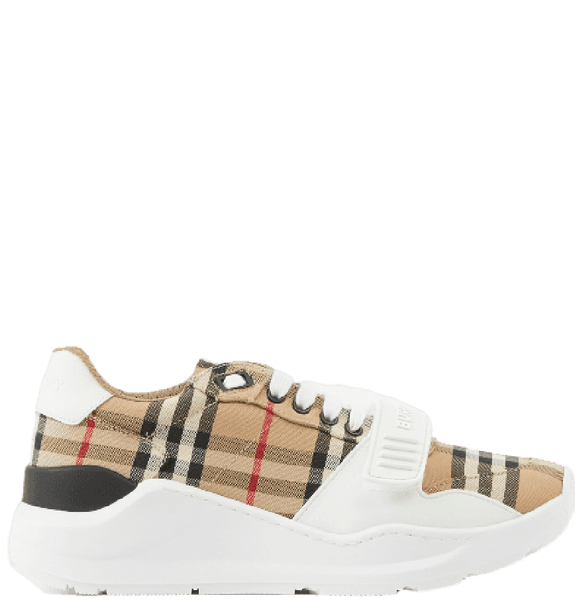  Giày Nữ Burberry Vintage Check And Leather Sneakers 'Archive Beige' 