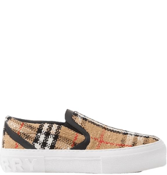  Giày Nữ Burberry Vintage Check Cotton Wool Blend Sneakers 'Archive Beige' 
