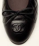  Giày Nữ Chanel Ballet Flats Aged Calfskin 'Black' 