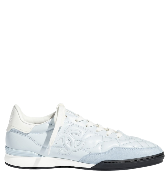  Giày Nữ Chanel Trainers Calfskin 'Light Blue White' 
